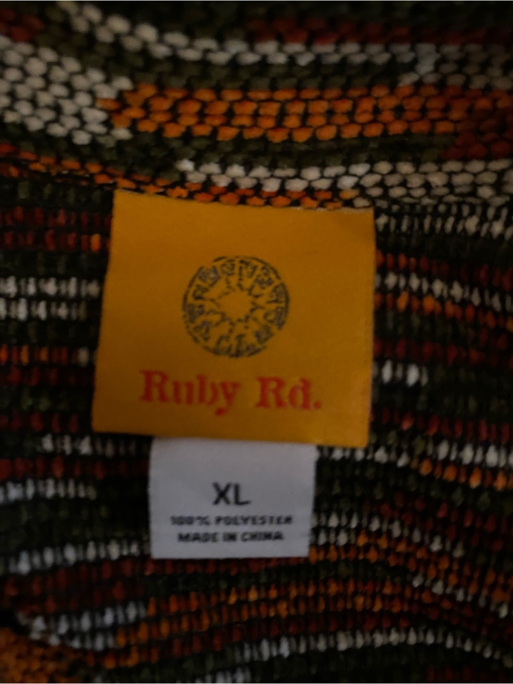 Ruby Rd. Multicolor Striped Turtleneck Sweater - Rust & Olive - Picture 6 of 8